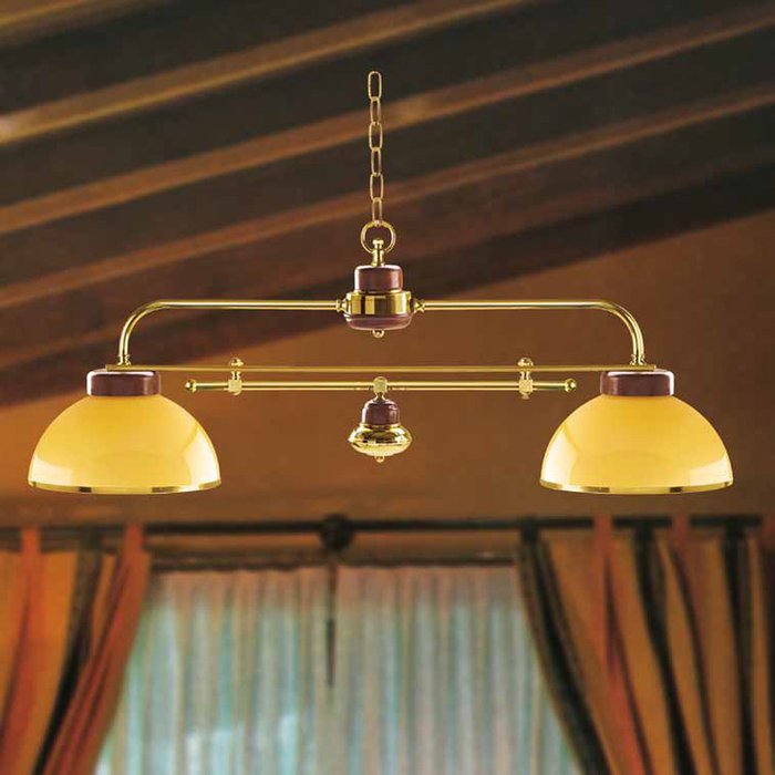 Подвесной светильник Moretti Luce FREEPORT с плафонами из стекла янтарного цвета