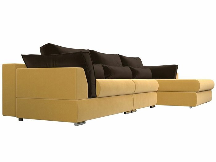 Угловой диван-кровать Пекин Long желто-коричневого цвета угол правый - лучшие Угловые диваны в INMYROOM