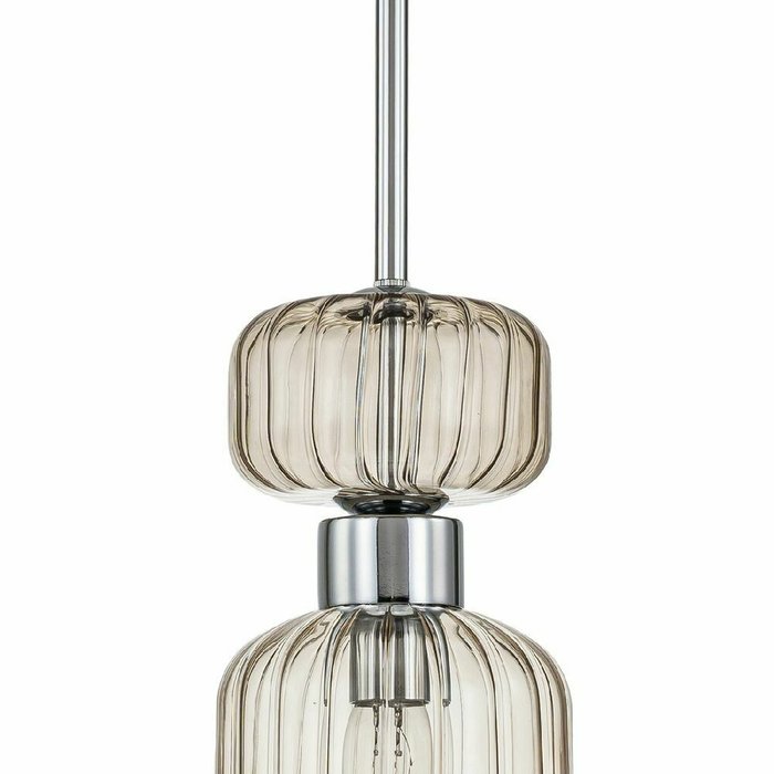 Подвесной светильник Gloss 1141/1S Chrome/Beige (стекло, цвет бежевый) - купить Подвесные светильники по цене 6140.0 Подвесной светильник Gloss 1141/1S Chrome/Beige (стекло, цвет бежевый) - купить Подвесные светильники по цене 6140.0