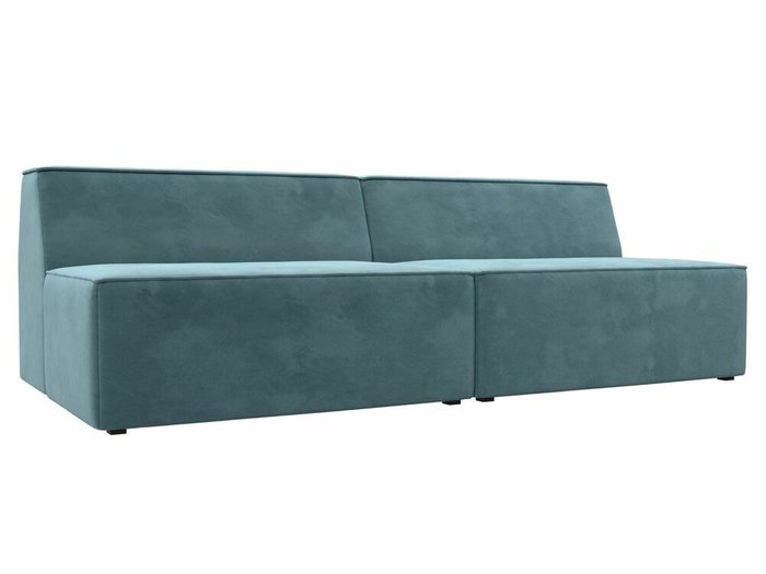 Прямой модульный диван Монс бирюзового цвета