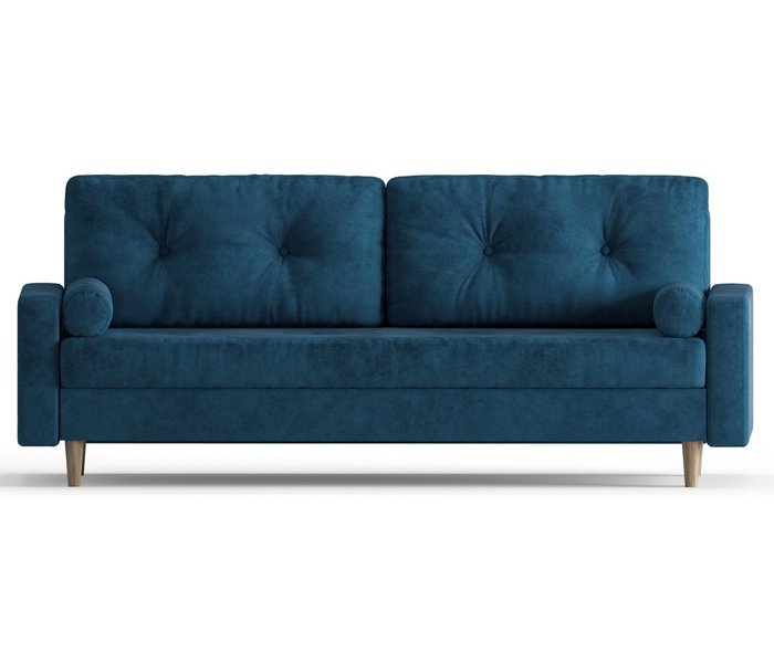 Диван-кровать из велюра Basel синего цвета - купить Прямые диваны по цене 39490.0