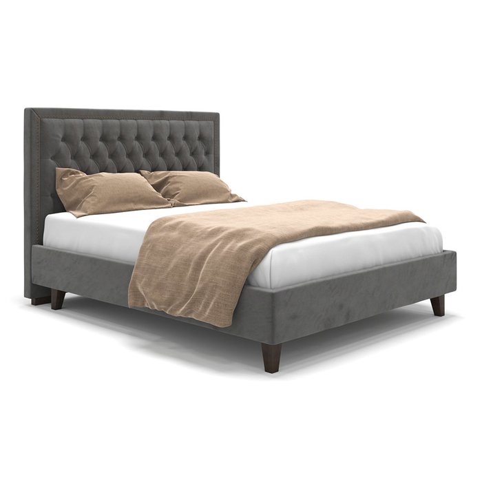 Кровать Celine серого цвета на ножках 160х200