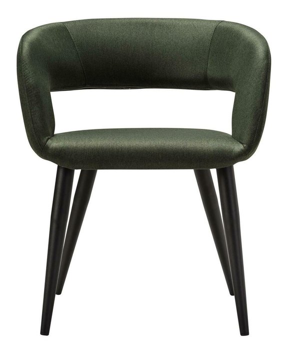 Кресло Hugs тёмно-зеленого цвета на черных ножках - купить Обеденные стулья по цене 9990.0