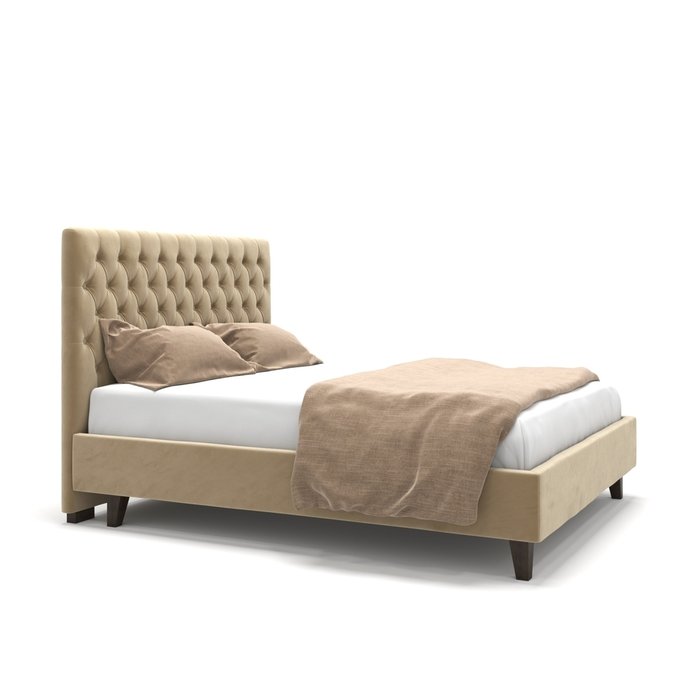Кровать Emily на ножках бежевая 160х200 - лучшие Кровати для спальни в INMYROOM