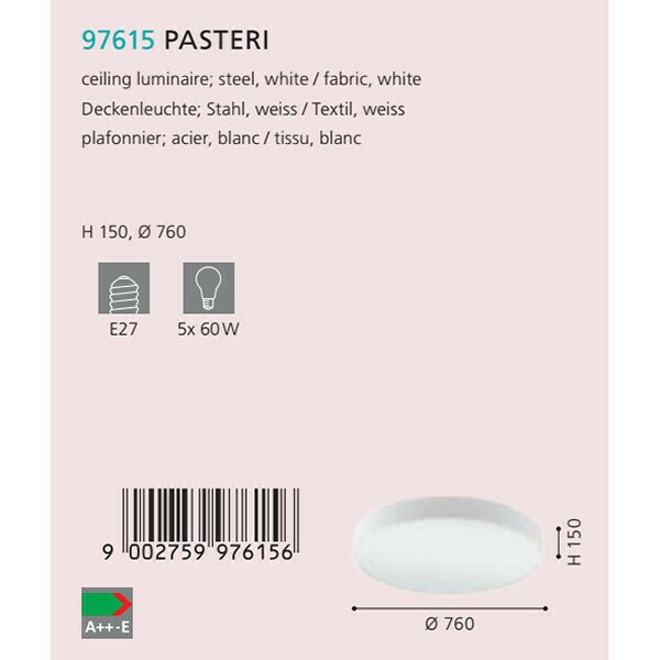 Потолочный светильник Pasteri белого цвета - лучшие Потолочные светильники в INMYROOM