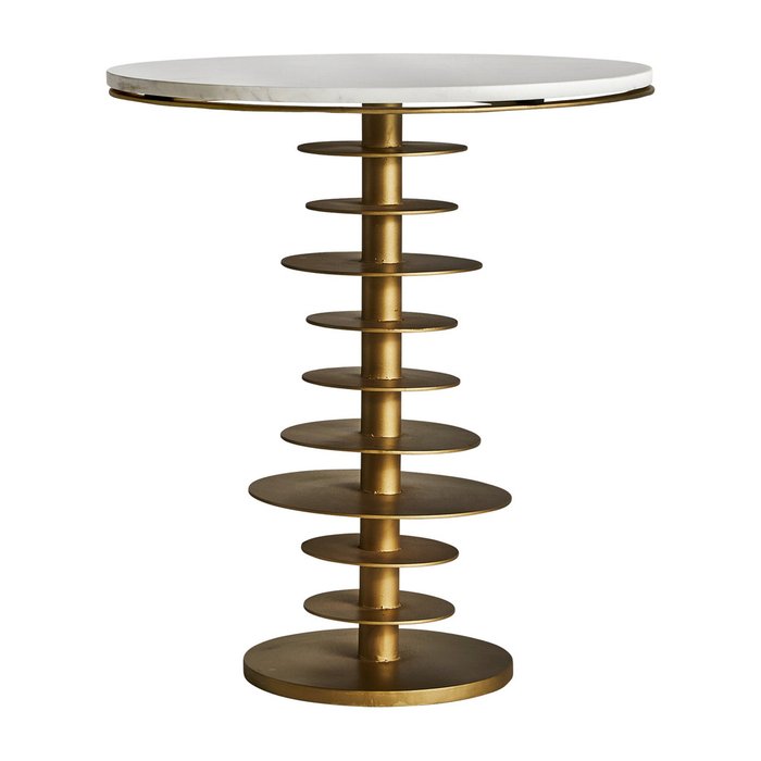 Приставной столик Lauw бело-золотого цвета