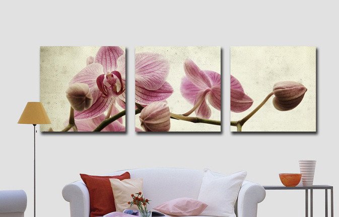 Модульная картина на холсте: Розовые орхидеи - купить Принты по цене 3890.0