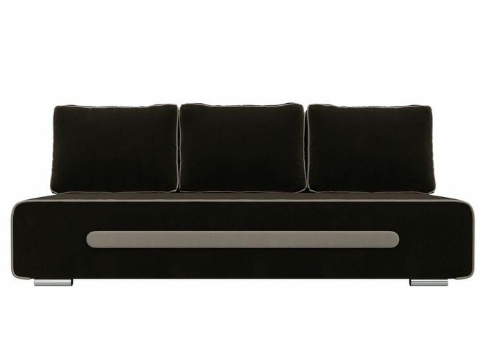 Прямой диван-кровать Приам коричневого цвета - купить Прямые диваны по цене 33999.0