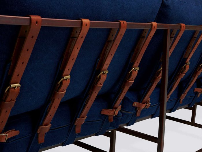 Двухместный диван Дэним синего цвета - купить Прямые диваны по цене 107000.0