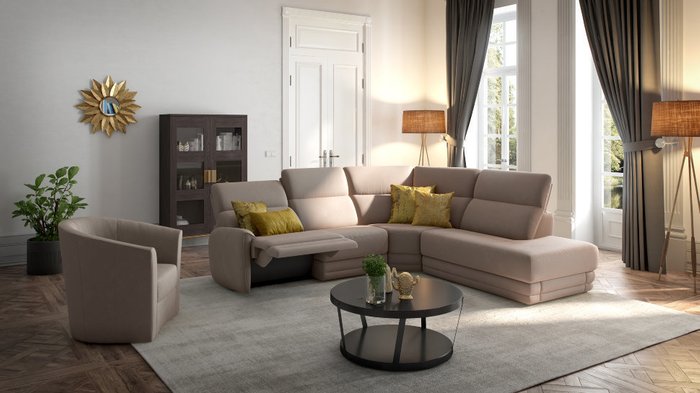 Угловой диван Bellevue бежевого цвета  - купить Угловые диваны по цене 396740.0
