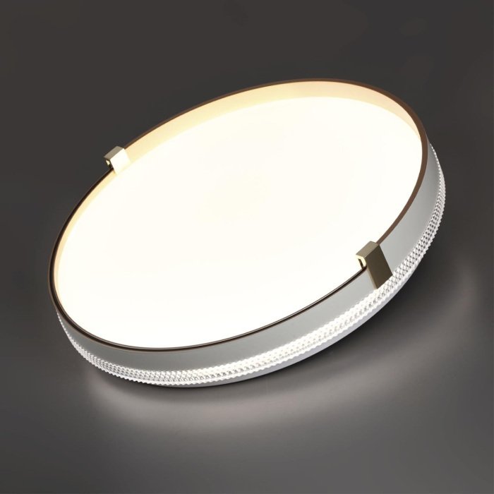 Настенно-потолочный светильник Sonex Olidi White 7646/ELN пластик/золотой LED 76Вт 3000/4000/6000К D490 IP43 - лучшие Потолочные светильники в INMYROOM