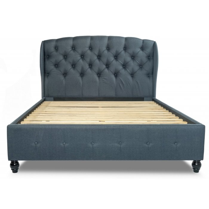 Кровать двуспальная Hayden 160х200 синего цвета - лучшие Кровати для спальни в INMYROOM