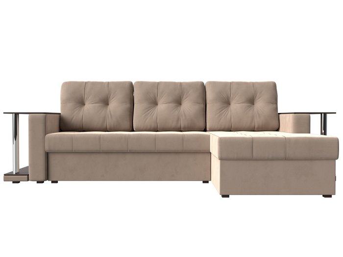 Угловой диван-кровать Даллас бежевого цвета - купить Угловые диваны по цене 43790.0
