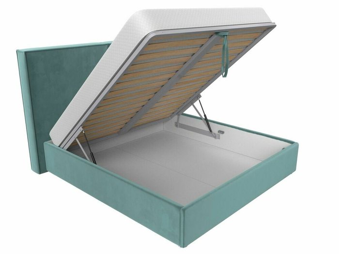 Кровать Аура 200х200 бирюзового цвета с подъемным механизмом  - лучшие Кровати для спальни в INMYROOM