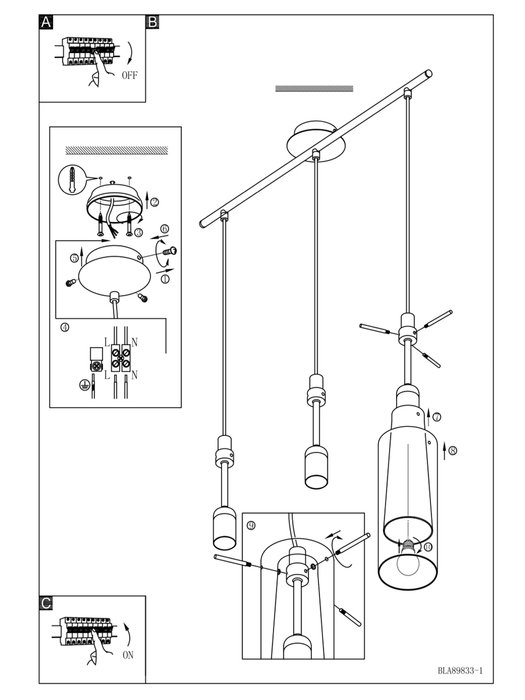 89833 Подвесной светильник (люстра) EGLO Pinto - лучшие Подвесные люстры в INMYROOM