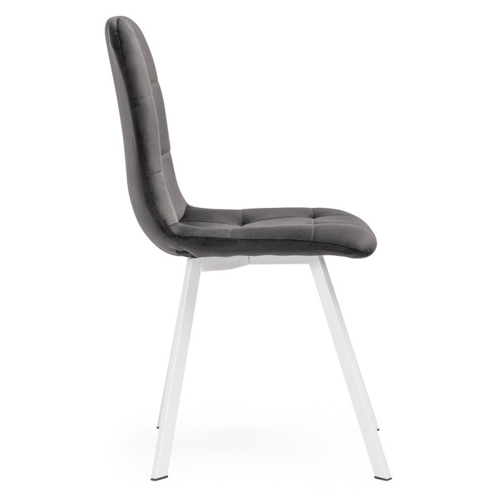 Стул Bruk серого цвета на белых ножках - лучшие Обеденные стулья в INMYROOM