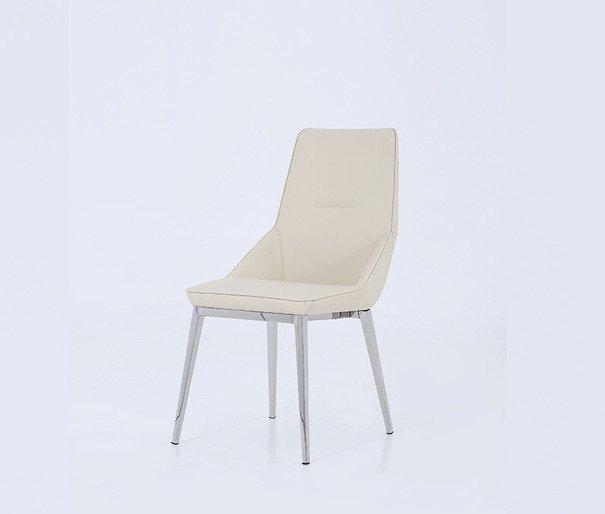 Обеденный стул из экокожи кремового цвета 
