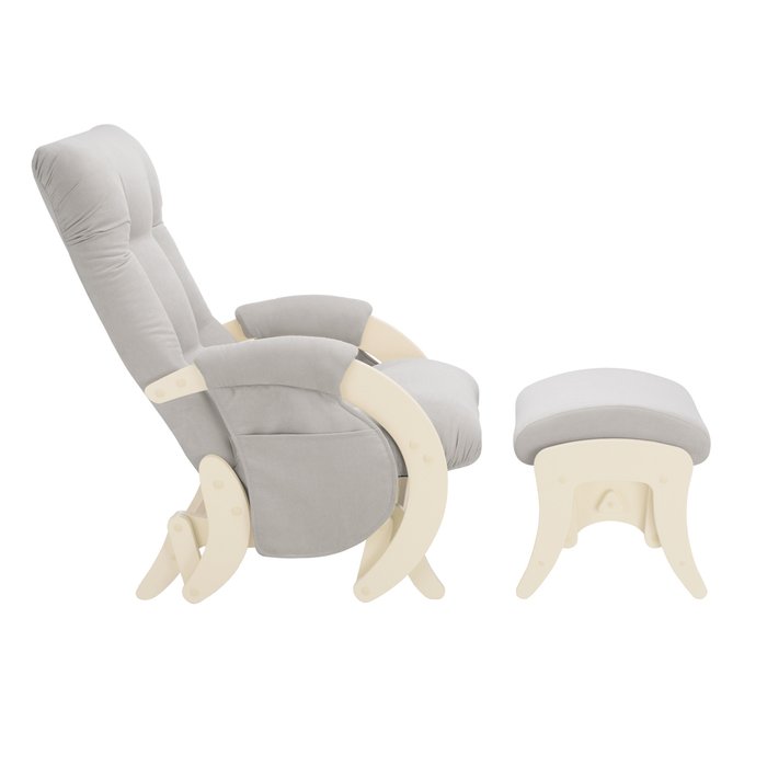 Комплект из кресла и пуфа Milli Smile с карманами серого цвета - купить Интерьерные кресла по цене 24031.0