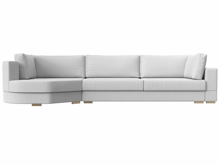 Угловой диван-кровать Лига 026 белого цвета (экокожа) левый угол - купить Угловые диваны по цене 85999.0