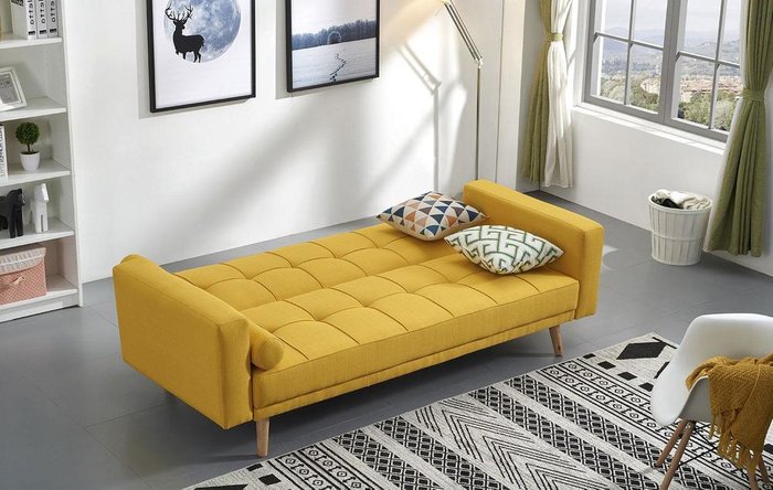 Диван-кровать Scandinavia желтого цвета - купить Прямые диваны по цене 35841.0