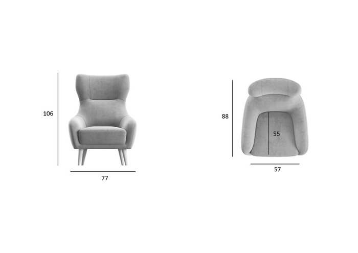Кресло Shelby серого цвета - лучшие Интерьерные кресла в INMYROOM