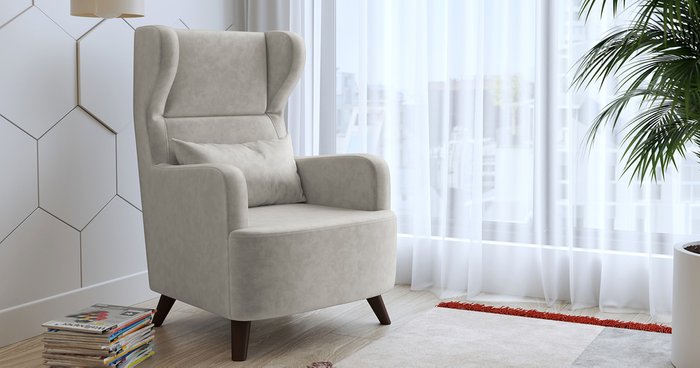 Кресло для отдыха Меланж серо-бежевого цвета - купить Интерьерные кресла по цене 14311.0
