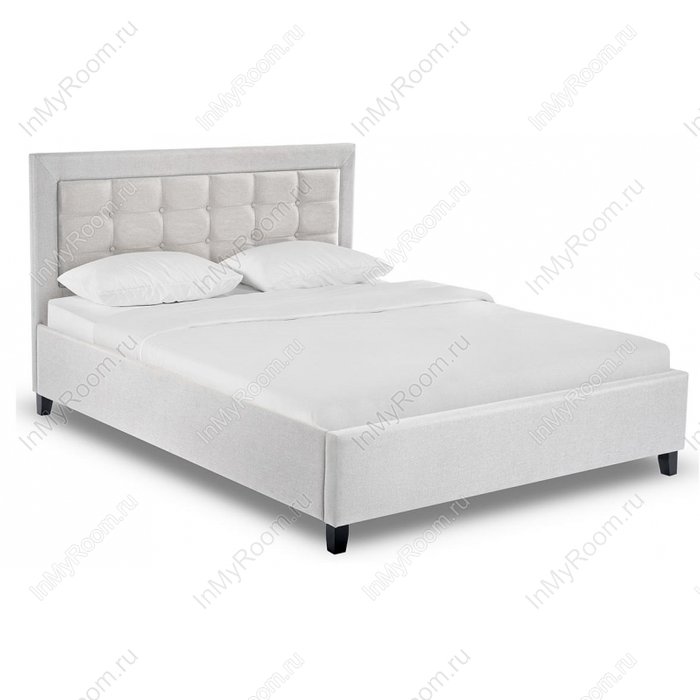 Кровать двуспальная Amber 160х200 светло-серого цвета - лучшие Кровати для спальни в INMYROOM