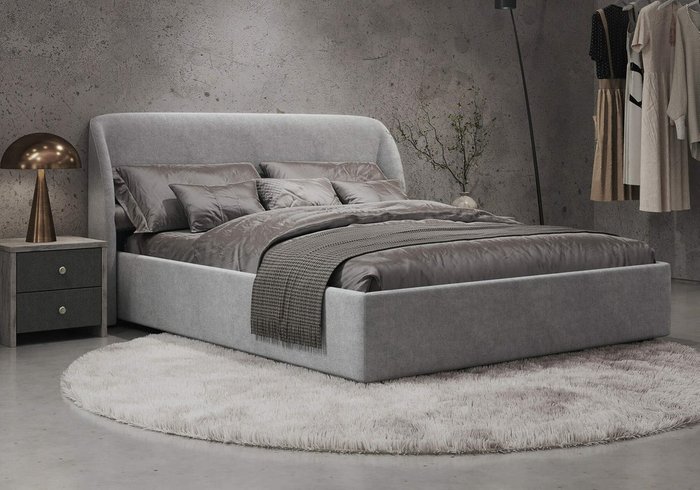 Кровать Nicole 160х200 серого цвета с трансформируемым основанием Aquarius и матрасом Transform Middle  - купить Кровати для спальни по цене 180980.0