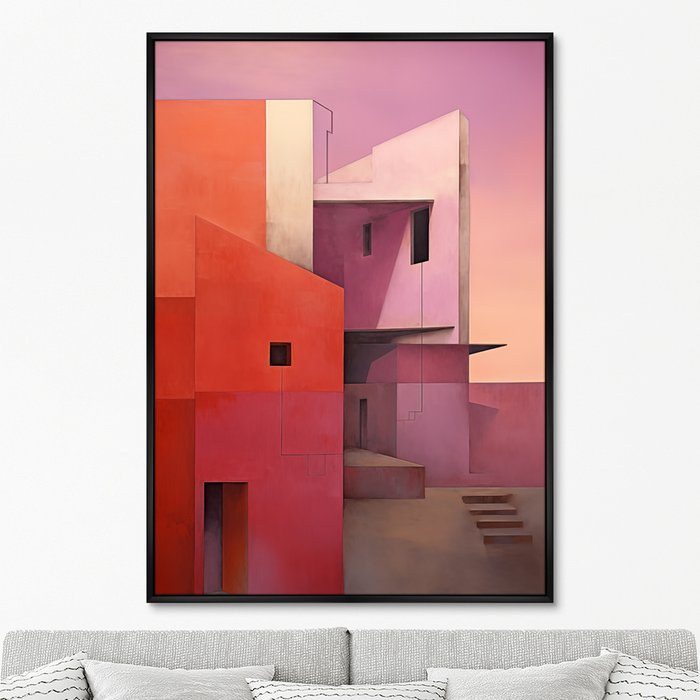 Репродукция картины Buildings, after sunset, No 1, 2024г. - купить Картины по цене 24999.0