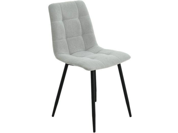Стул Чили серого цвета с черными ножками - лучшие Обеденные стулья в INMYROOM
