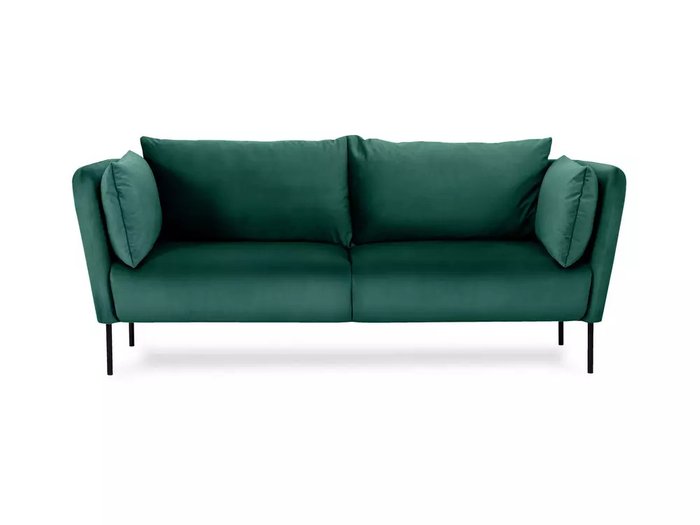 Диван Copenhagen в обивке из велюра темно-зеленого цвета - купить Прямые диваны по цене 69930.0