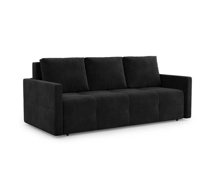 Прямой диван-кровать Марсель 2 черного цвета