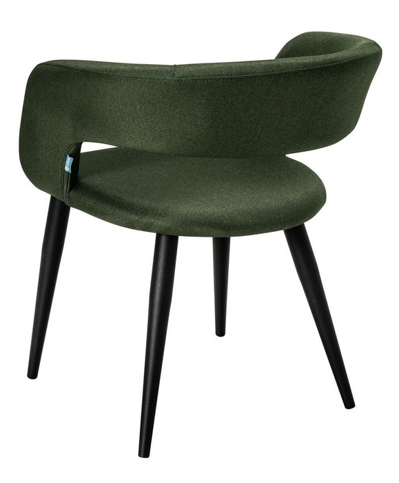 Кресло Hugs тёмно-зеленого цвета на черных ножках - лучшие Обеденные стулья в INMYROOM