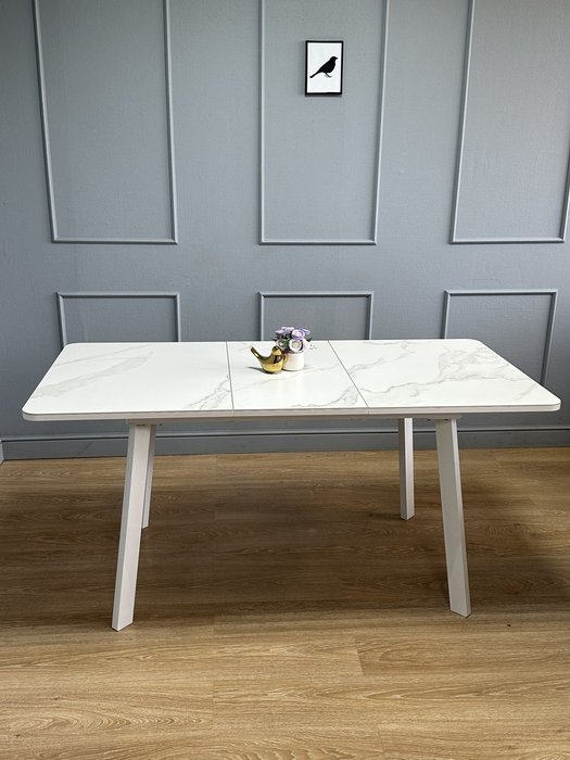 Раздвижной обеденный стол AA120 белого цвета    - лучшие Обеденные столы в INMYROOM