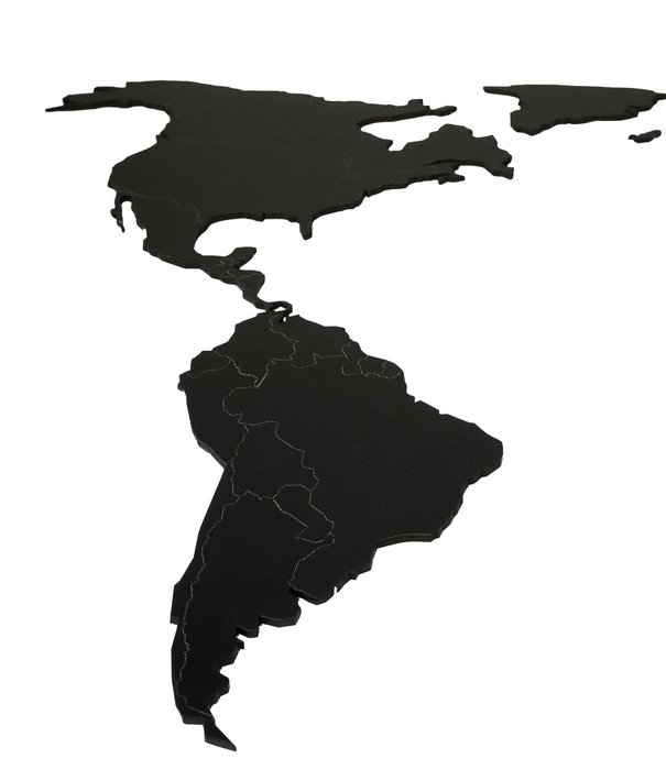 Деревянная карта мира Large черного цвета - купить Декор стен по цене 2190.0