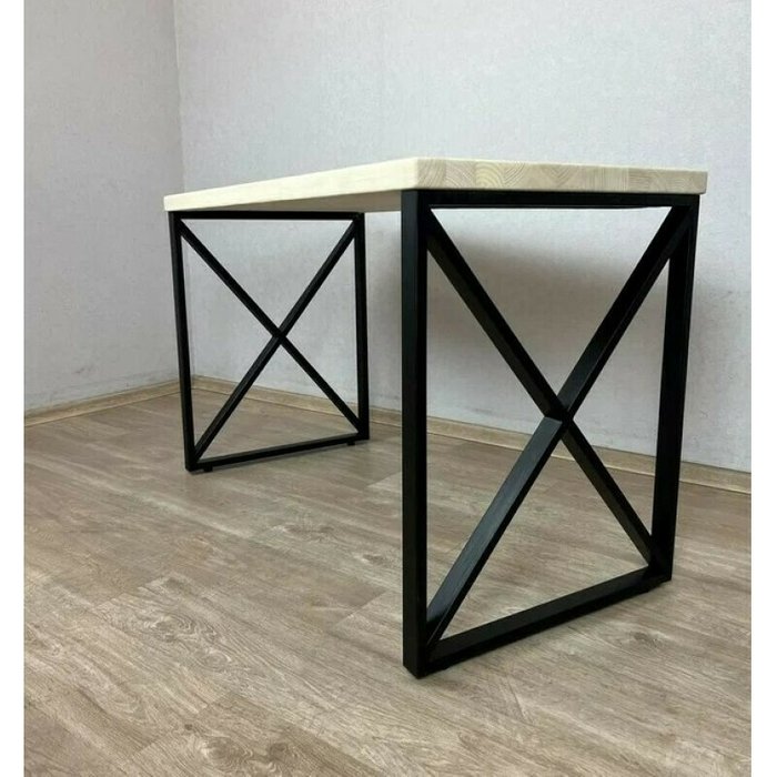 Стол обеденный Loft 130х80 на металлических ножках черного цвета - лучшие Обеденные столы в INMYROOM