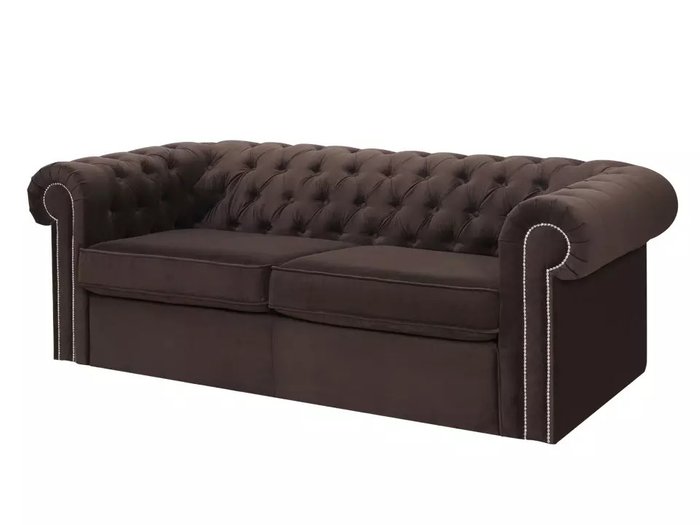 Диван Chesterfield коричневого цвета  - купить Прямые диваны по цене 103860.0