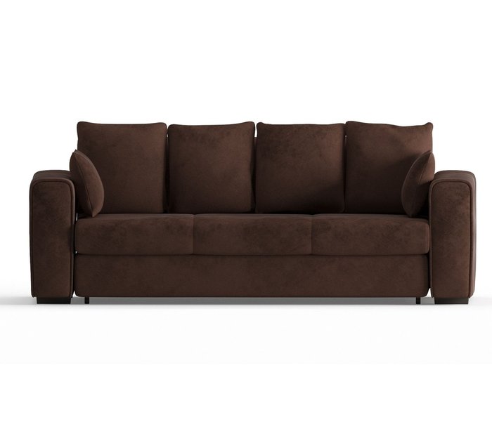 Диван-кровать Рошфор в обивке из велюра темно-коричневого цвета - купить Прямые диваны по цене 44590.0