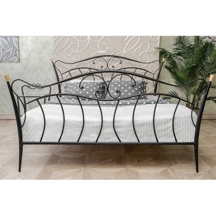 Кровать двуспальная Mila 160х200 черного цвета - купить Кровати для спальни по цене 17830.0 Кровать двуспальная Mila 160х200 черного цвета - купить Кровати для спальни по цене 17830.0