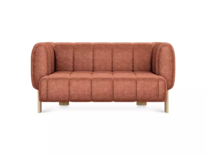 Диван Cassis М красного цвета с бежевыми ножками   - купить Прямые диваны по цене 74250