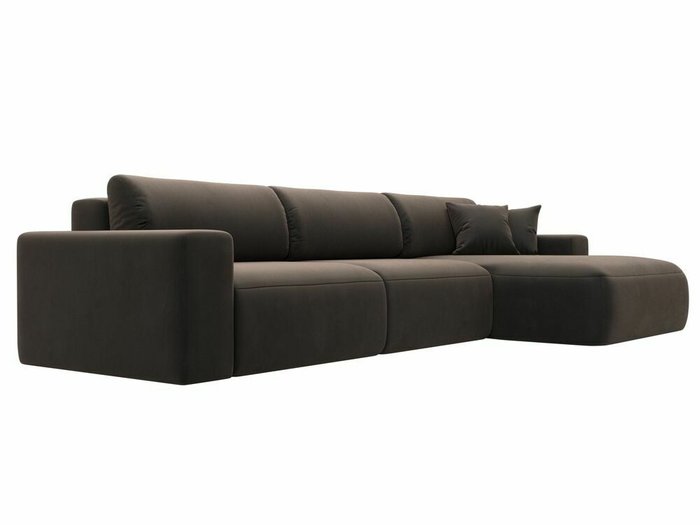 Угловой диван-кровать Лига 036 Классик Лонг коричневого цвета правый угол - лучшие Угловые диваны в INMYROOM