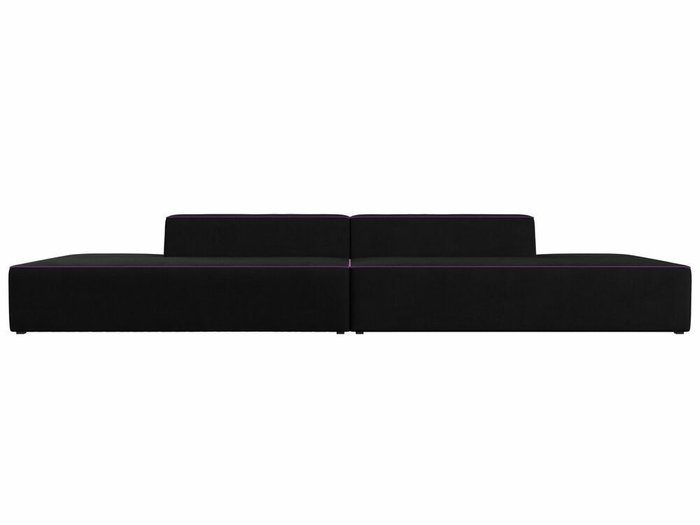 Прямой модульный диван Монс Лофт черного цвета с фиолетовым кантом - купить Прямые диваны по цене 54999.0