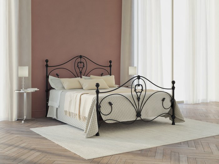 Кровать Милания 180х200 черно-глянцевого цвета - купить Кровати для спальни по цене 88926.0