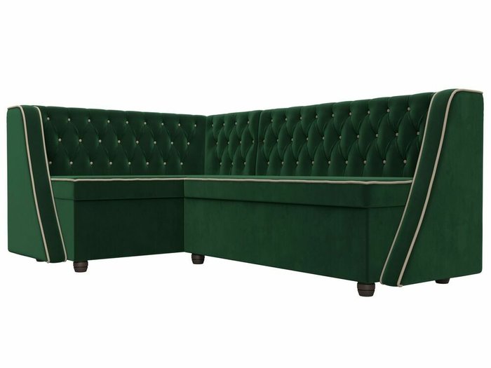 Кухонный угловой диван Лофт зеленого цвета левый угол - лучшие Угловые диваны в INMYROOM