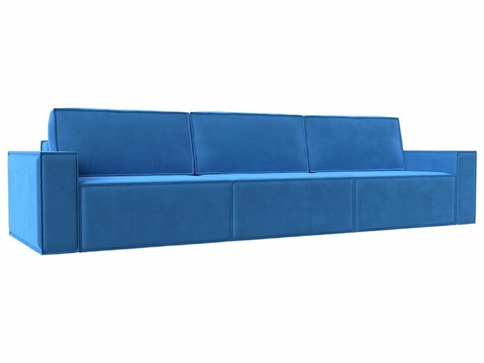 Прямой диван-кровать Куба лонг голубого цвета