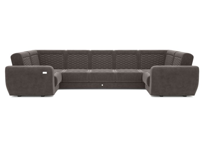 Модульный диван-кровать темно-серого цвета