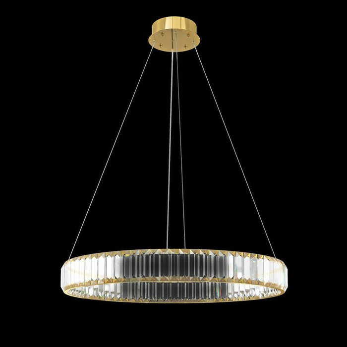 Подвесная светодиодная люстра Crystal ring золотого цвета - купить Подвесные люстры по цене 33260.0