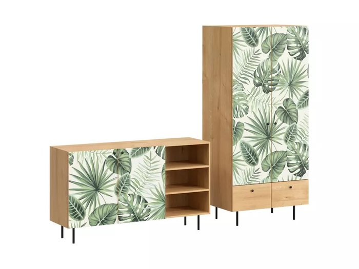 Композиция Frida 11 с принтом Monstera на металлических ножках