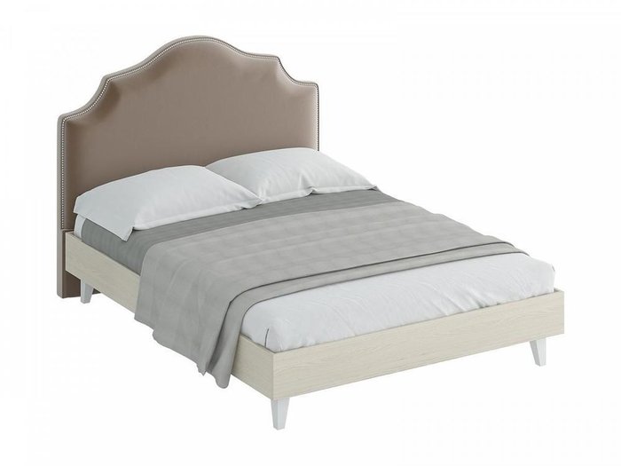Кровать Queen Victoria со спинкой светло-коричневого цвета 160х200