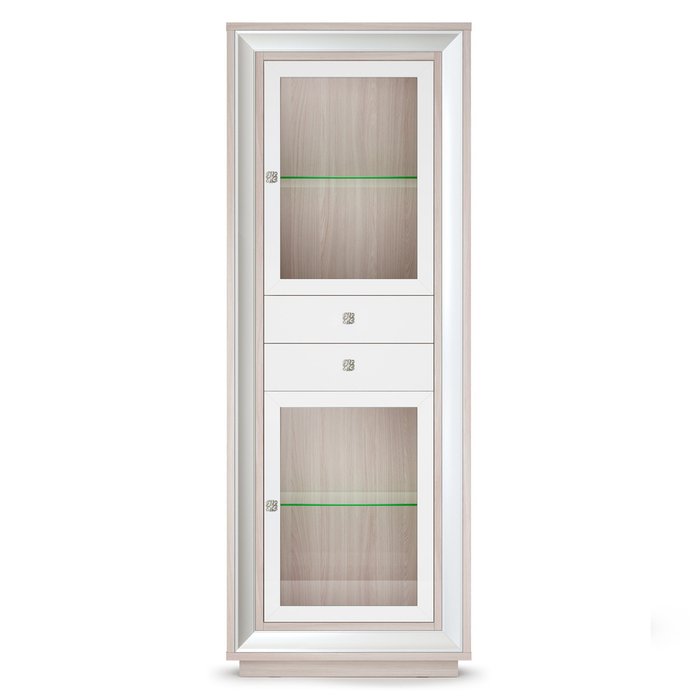 Шкаф-витрина Прато бело-бежевого цвета  - купить Шкафы витринные по цене 41960.0
